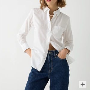 J. Crew  white cotton suiting shirt size 4 tall